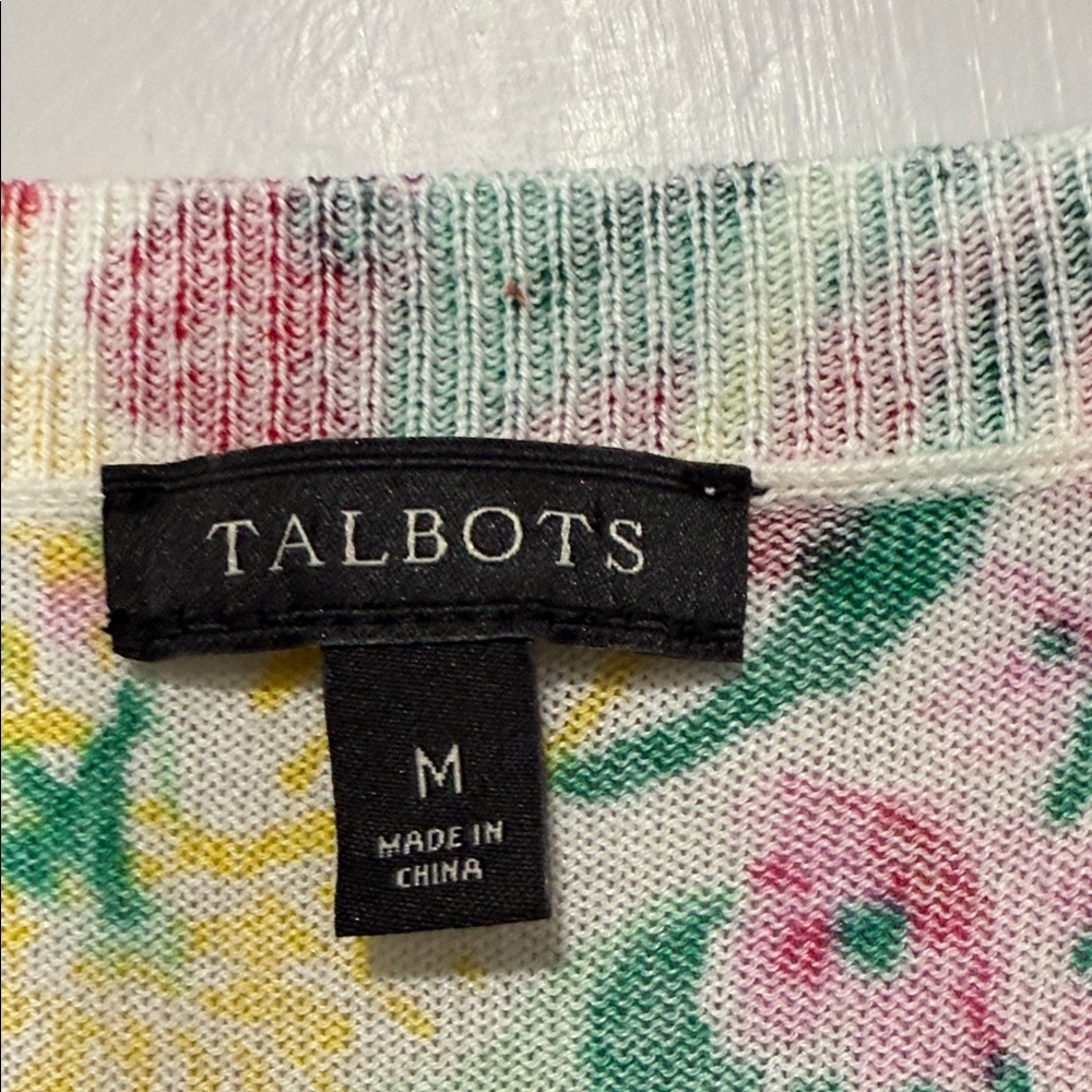 Talbots Vibrant Floral Blouse - Red, Pink, Green - Picture 2 of 5